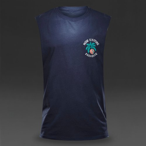 Vans Exiting Paradise Vert Shirt Navy for Men